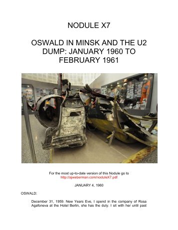 NODULE X7 OSWALD IN MINSK AND THE U2 DUMP: JANUARY ...