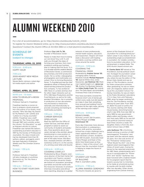 Columbia Journalism sChool Winter 2010 - Berkeley Graduate ...