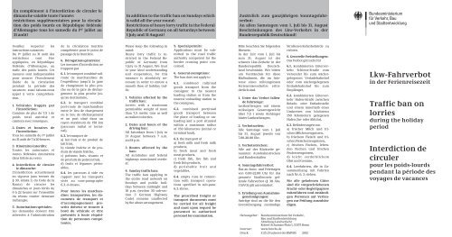 Lkw Fahrverbot In Der Ferienreisezeit Bundesministerium Fur