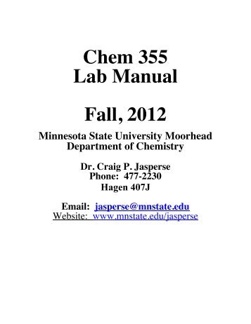 Chem 355 Lab Manual - Minnesota State University Moorhead