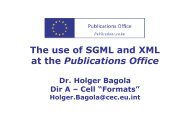 The use of SGML and XML at the Publications Office