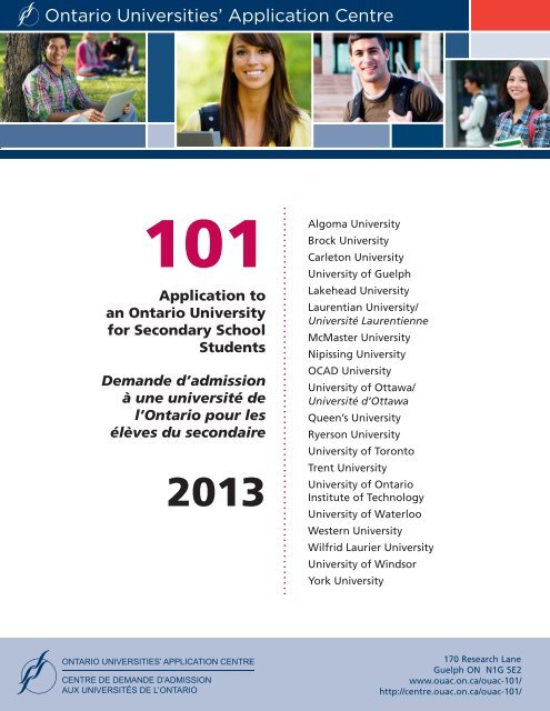 101 Instruction Booklet - Ontario Universities' Application Centre