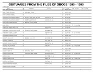 Obituaries from the files of obcgs 1990