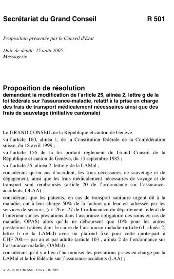 R 501 - demandant la modification de l'article 25, alinea 2, lettre g ...