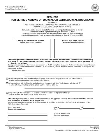 request for service abroad of judicial or extrajudicial documents