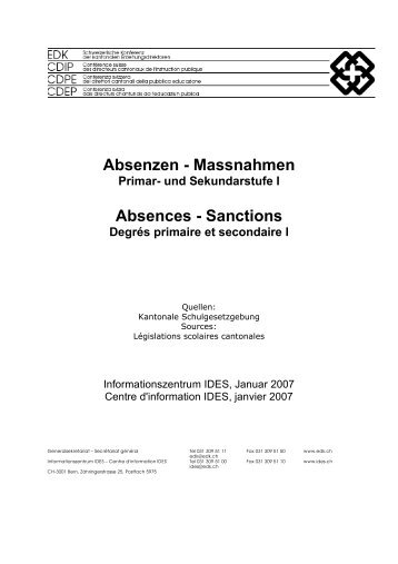 Absenzen - Massnahmen Absences - Sanctions