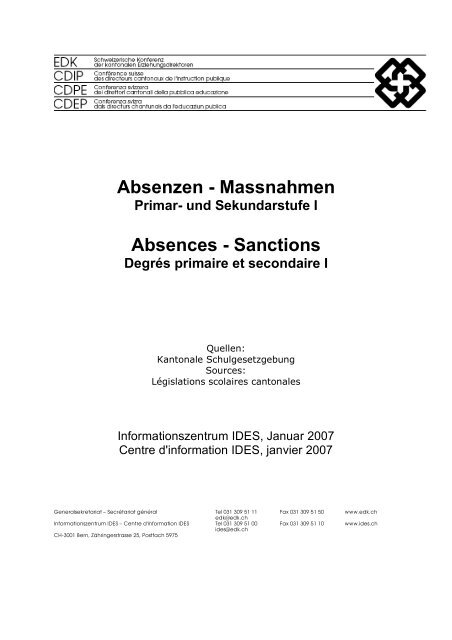 Absenzen - Massnahmen Absences - Sanctions