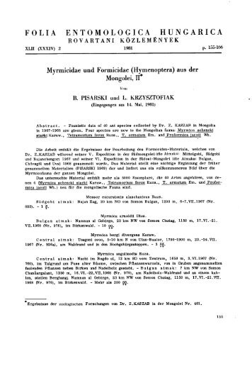 FOLIA ENTOMOLOGICA HUNGARICA