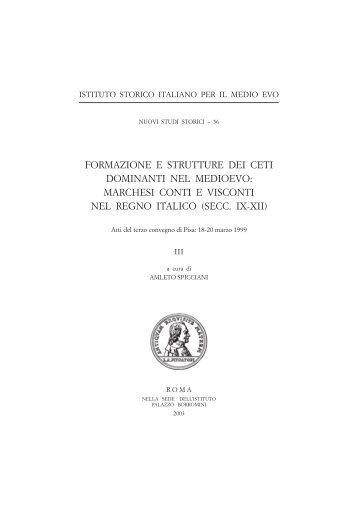 Formazione e struttura dei ceti dominanti nel Medioevo