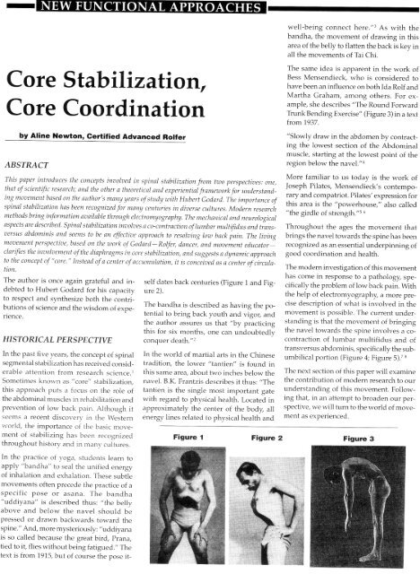 Core Stabilization Core Coordination Part One Aline Newton