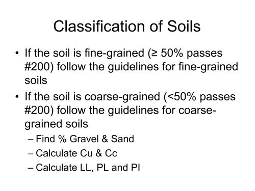 Soil Classification (AASHTO and USCS)