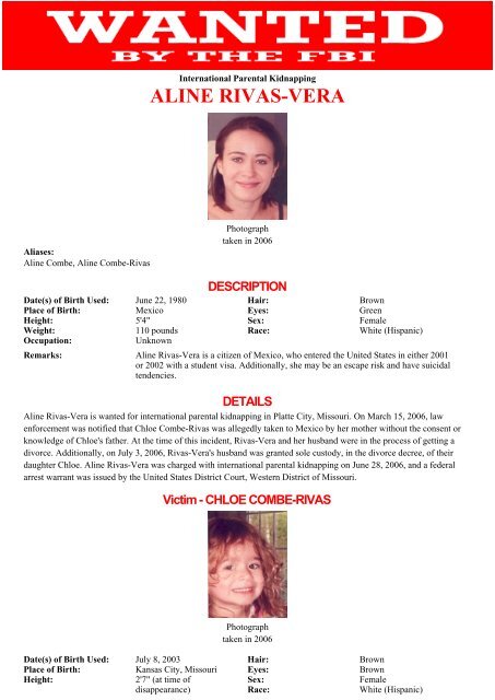 ALINE RIVAS-VERA - FBI