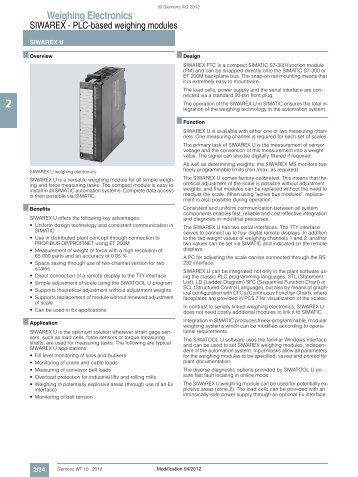 Weighing Electronics - Process Automation