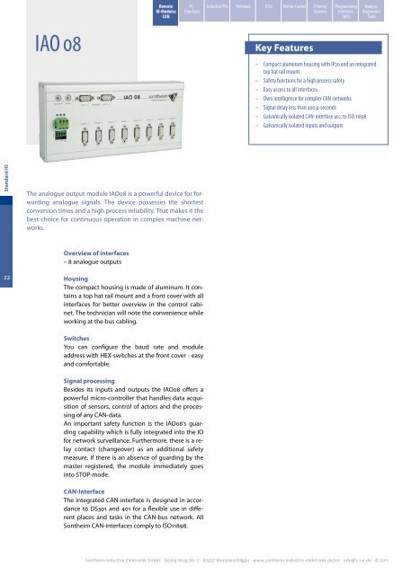 Product catalogue - Sontheim Industrie Elektronik GmbH