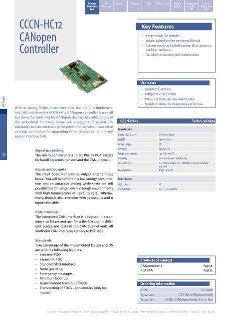 Product catalogue - Sontheim Industrie Elektronik GmbH