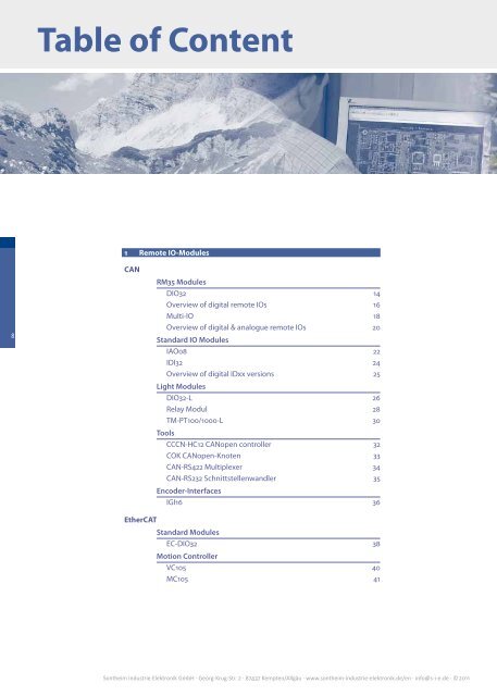 Product catalogue - Sontheim Industrie Elektronik GmbH