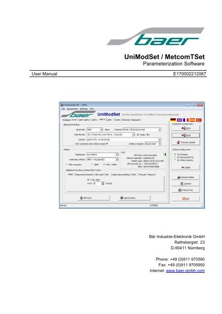 UniModSet / MetcomTSet - baer-gmbh.com