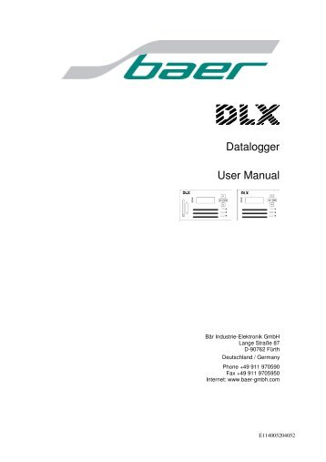 Datalogger User Manual - baer-gmbh.com