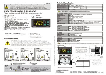 ENDA ET1412 DIGITAL THERMOSTAT - SURAN Industrieelektronik