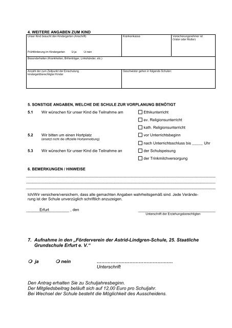 Anmeldung zur Einschulung für das Schuljahr 2013/2014 - Erfurter ...