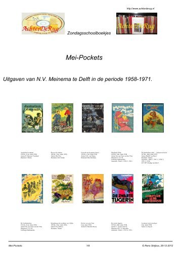 Mei-Pockets Uitgaven van NV Meinema te Delft in de ... - Achterderug