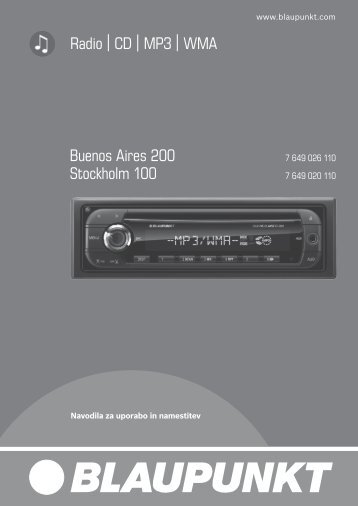Radio CD MP3 WMA Buenos Aires 200 Stockholm 100 - Blaupunkt