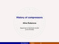 History of compressors - Automatic Control