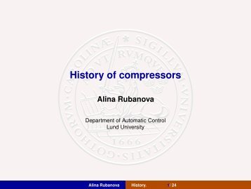History of compressors - Automatic Control