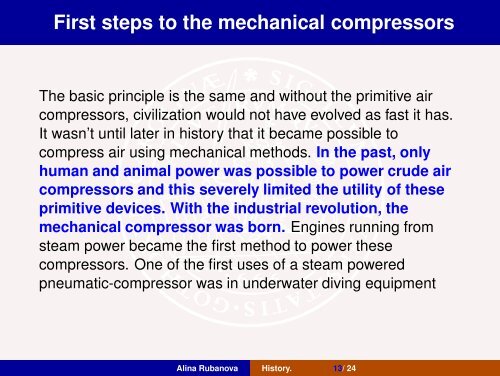 History of compressors - Automatic Control