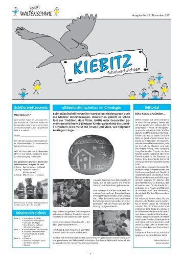 Editorial Schülerwettbewerb - Schule Waltenschwil