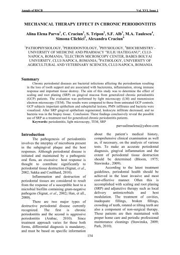 MECHANICAL THERAPY EFFECT IN CHRONIC PERIODONTITIS ...