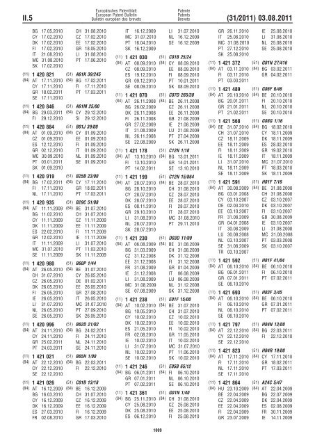 Bulletin 2011/31 - European Patent Office