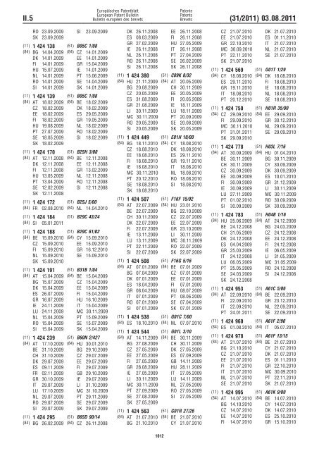 Bulletin 2011/31 - European Patent Office