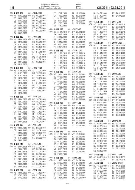 Bulletin 2011/31 - European Patent Office