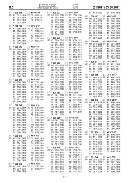 Bulletin 2011/31 - European Patent Office