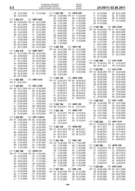 Bulletin 2011/31 - European Patent Office