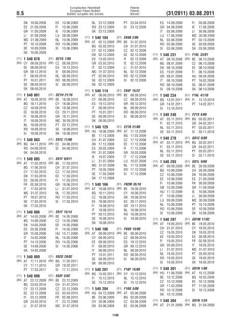 Bulletin 2011/31 - European Patent Office