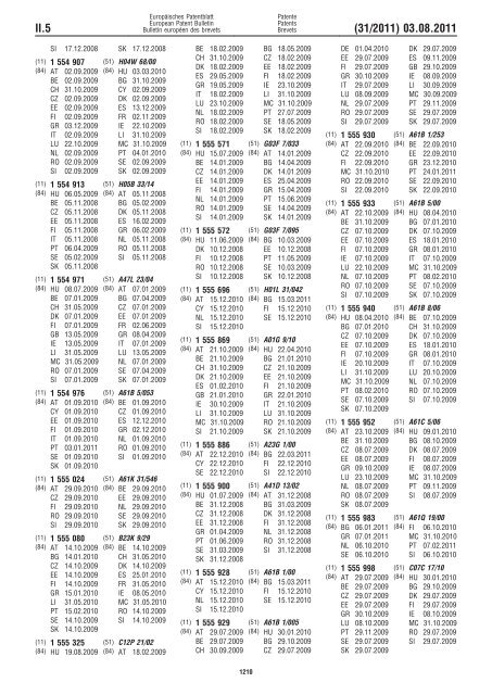 Bulletin 2011/31 - European Patent Office