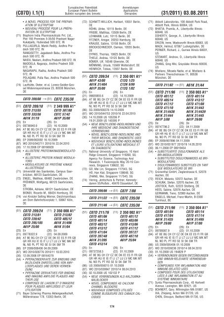 Bulletin 2011/31 - European Patent Office