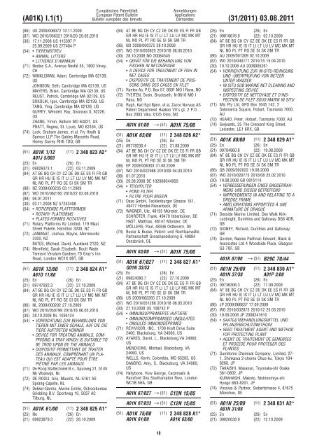 Bulletin 2011/31 - European Patent Office