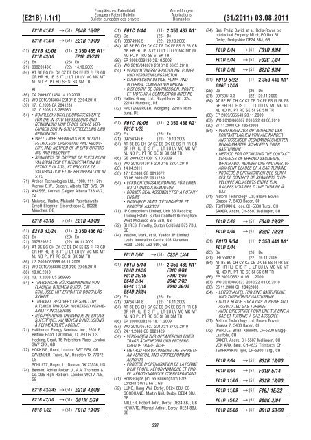 Bulletin 2011/31 - European Patent Office