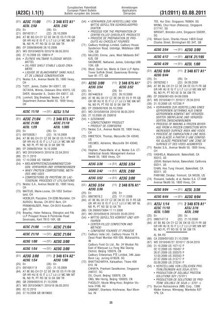 Bulletin 2011/31 - European Patent Office