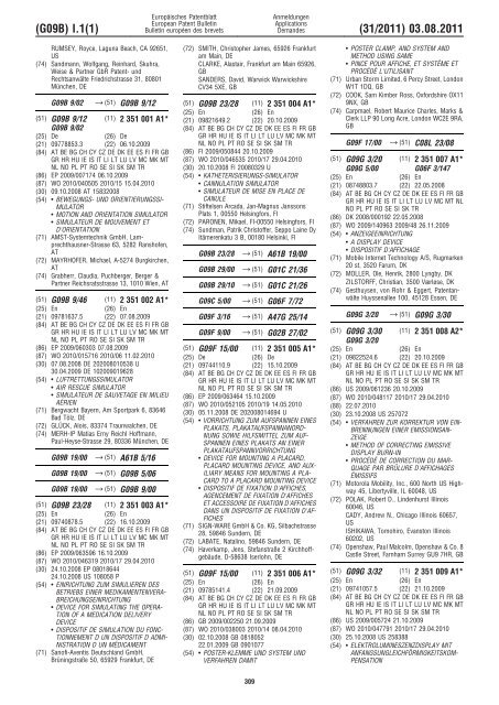 Bulletin 2011/31 - European Patent Office