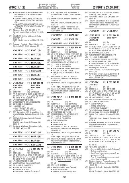 Bulletin 2011/31 - European Patent Office