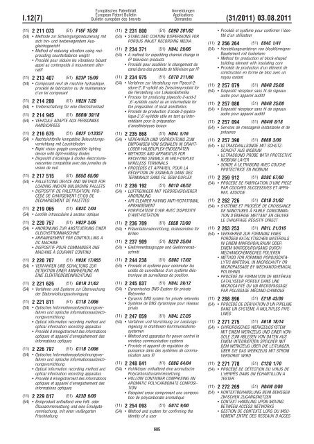 Bulletin 2011/31 - European Patent Office