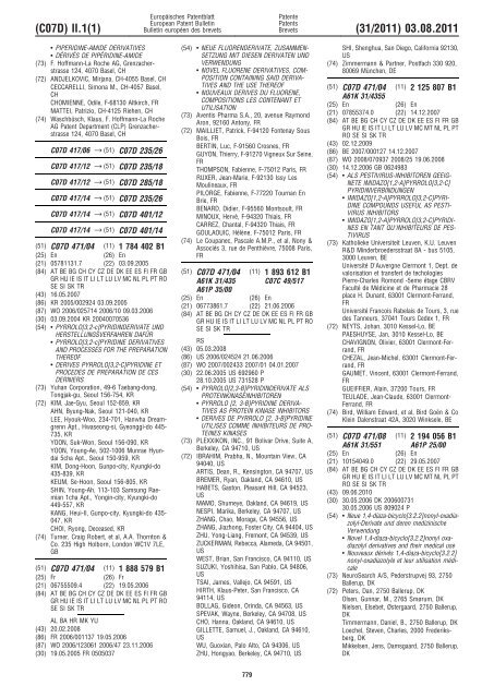 Bulletin 2011/31 - European Patent Office