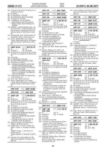 Bulletin 2011/31 - European Patent Office