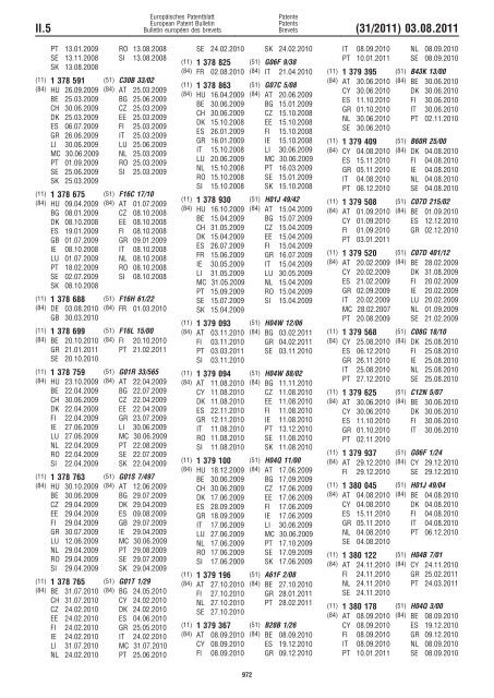 Bulletin 2011/31 - European Patent Office