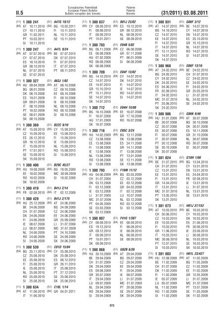 Bulletin 2011/31 - European Patent Office