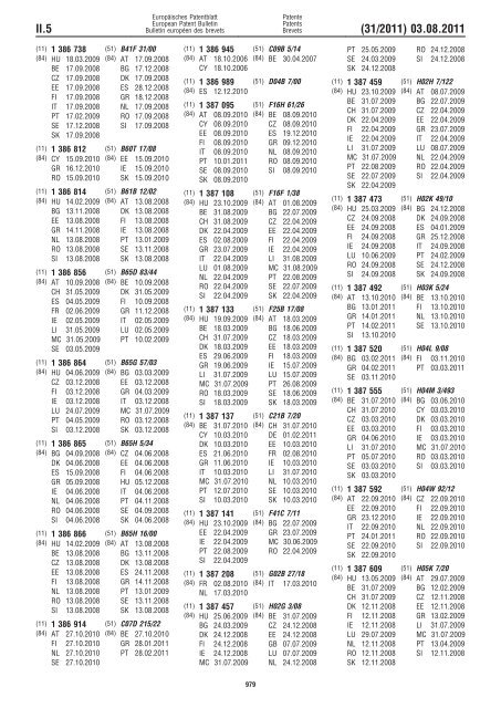 Bulletin 2011/31 - European Patent Office